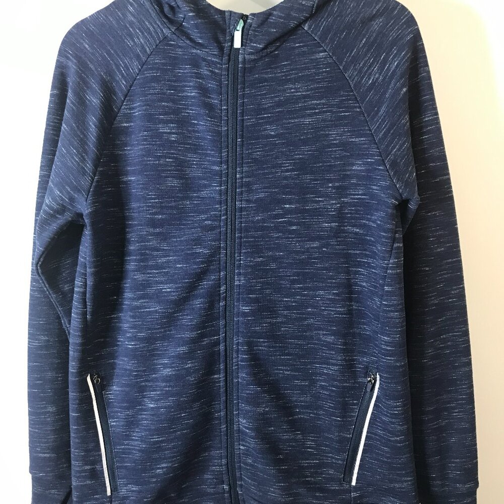 All in Motion Girls  Zip Hoodie Activewear Jacket Lightweight Size L12/14 Navy